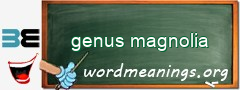 WordMeaning blackboard for genus magnolia